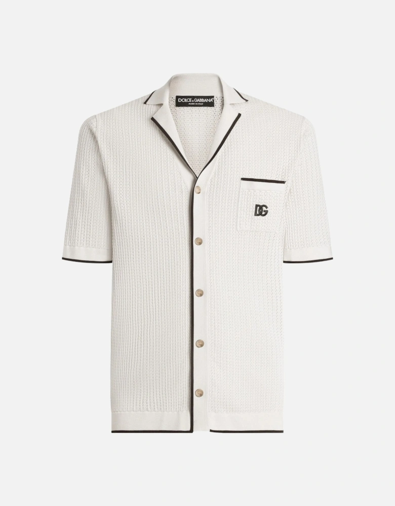 Knitted Pocket Shirt Ivory White