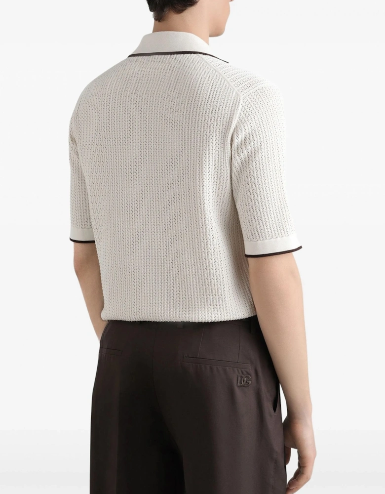 Knitted Pocket Shirt Ivory White