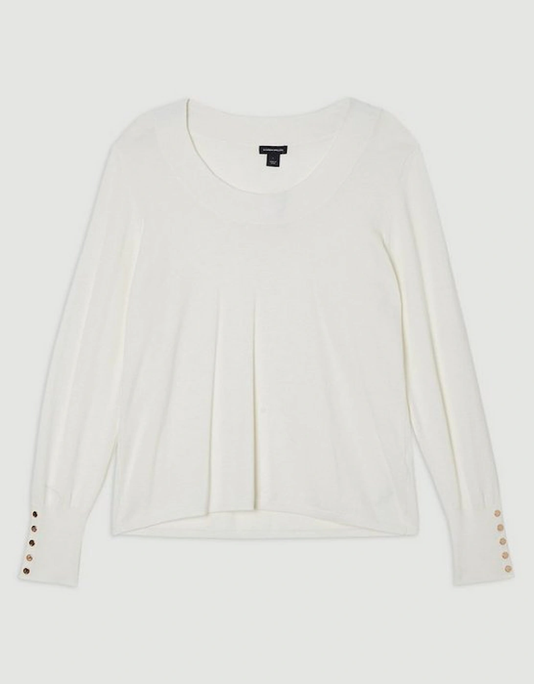 Plus Size Long Sleeve Scoop Neck Knitted Top