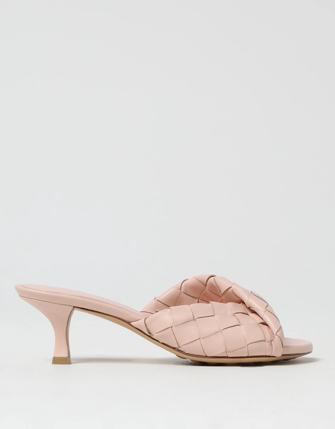 Knotted Leather Mules Intrecciato Weave