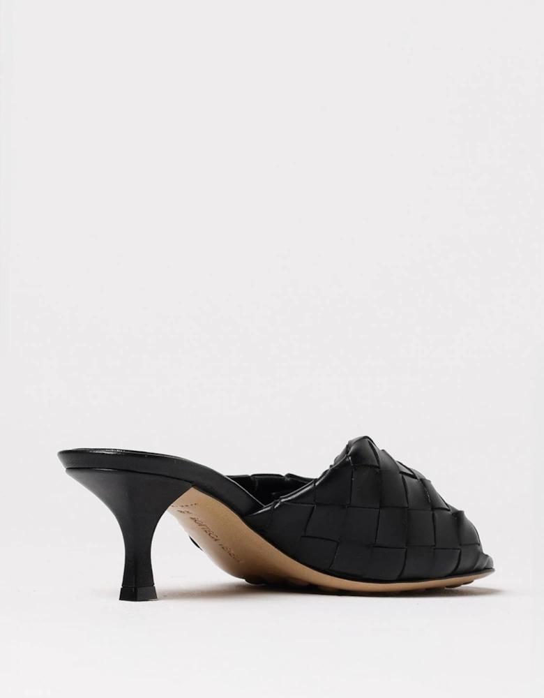 Knotted Leather Mules Intrecciato Weave