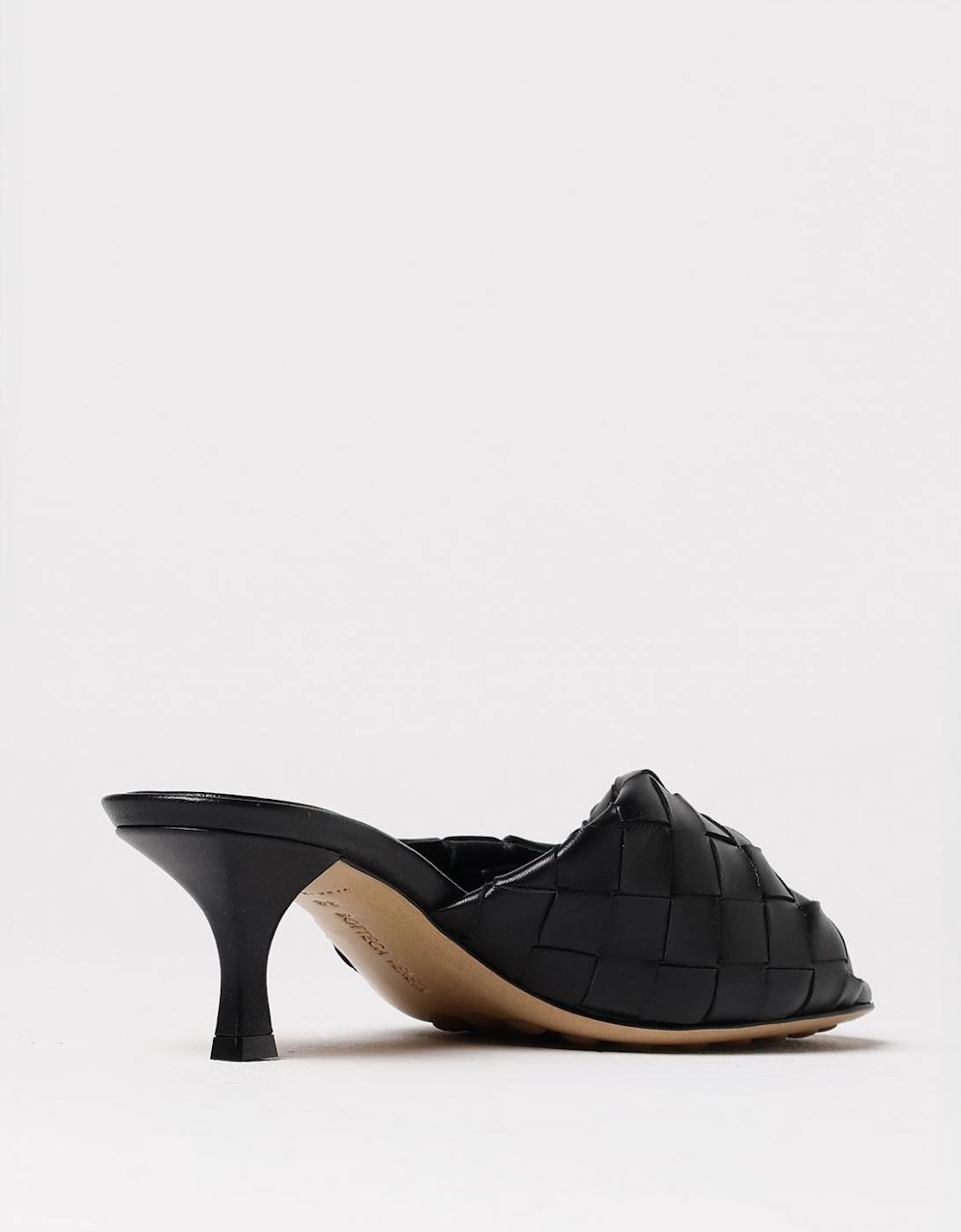 Knotted Leather Mules Intrecciato Weave