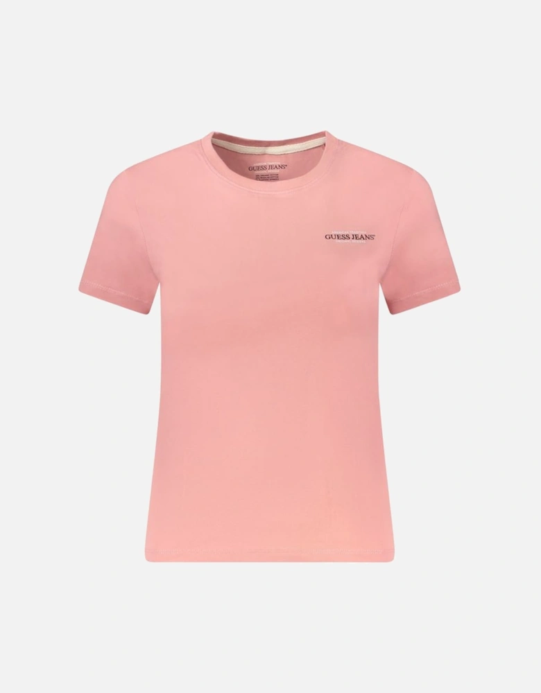 Slim Fit Organic Cotton Crew Neck T-Shirt with Logo Print