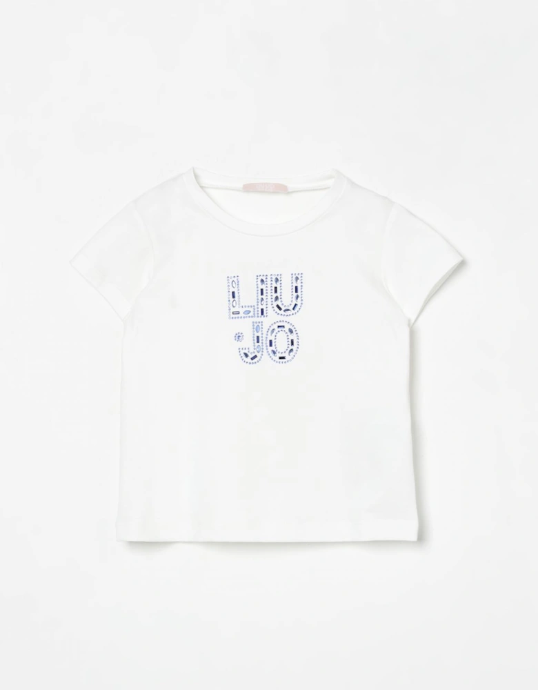 Girls Embellished Short Sleeve Top