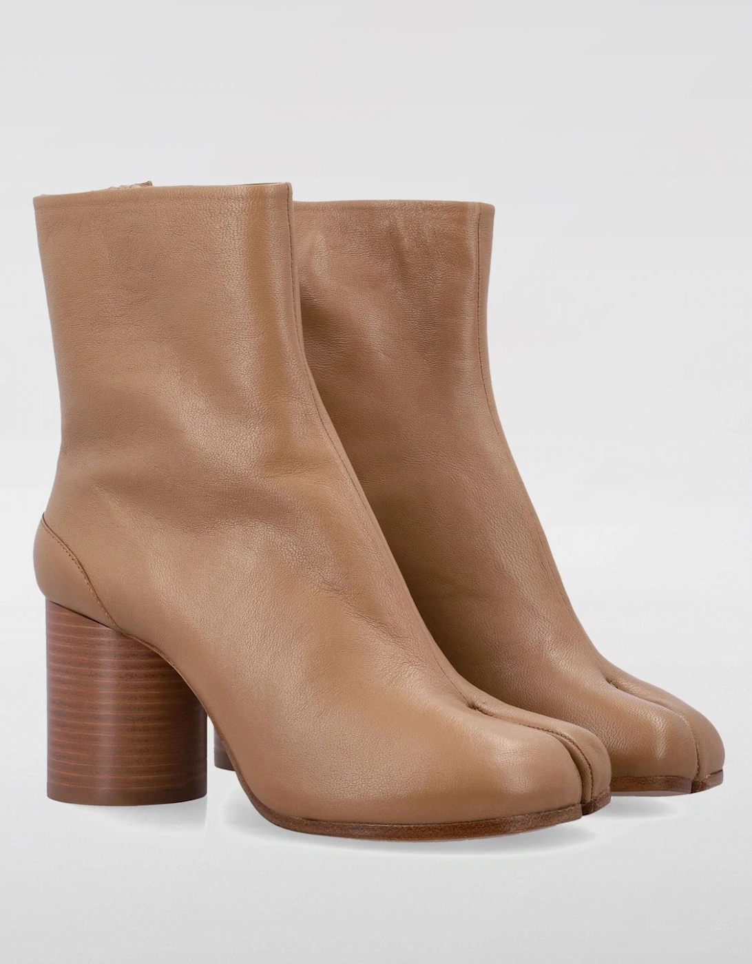 Tabi Leather Ankle Boots Block Heel