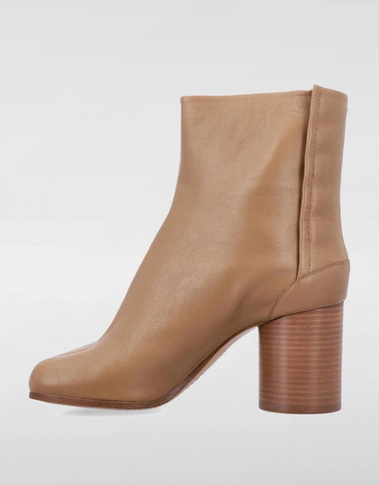 Tabi Leather Ankle Boots Block Heel