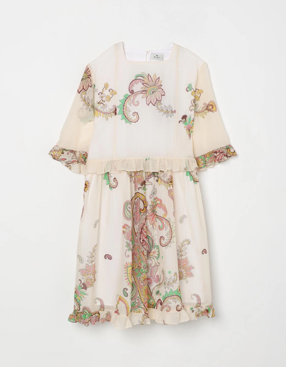 Paisley Print Ruffle Trim Dress, 5 of 4