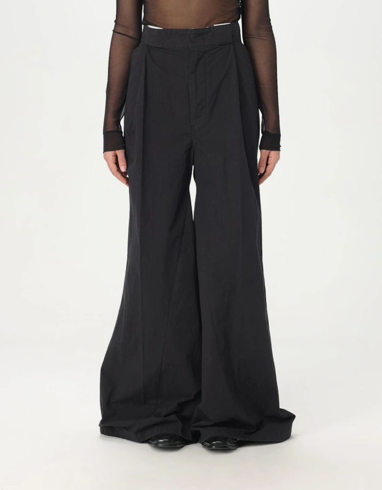 Wide Leg Pleated Cotton Pants