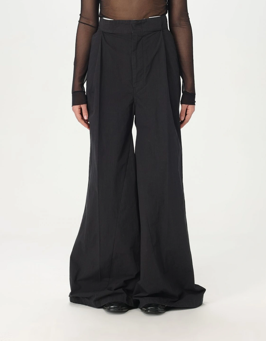 Wide Leg Pleated Cotton Pants, 7 of 6
