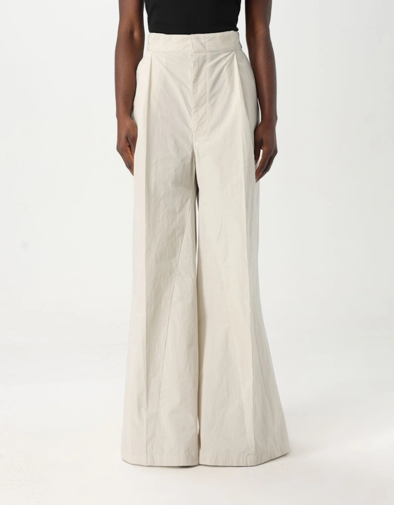 Wide Leg Pleated Cotton Pants