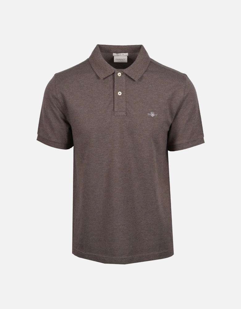 Reg Shield SS Pique Polo Shirt Seawood Melange