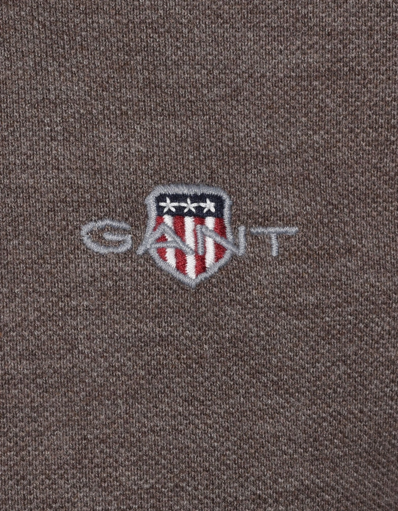 Reg Shield SS Pique Polo Shirt Seawood Melange