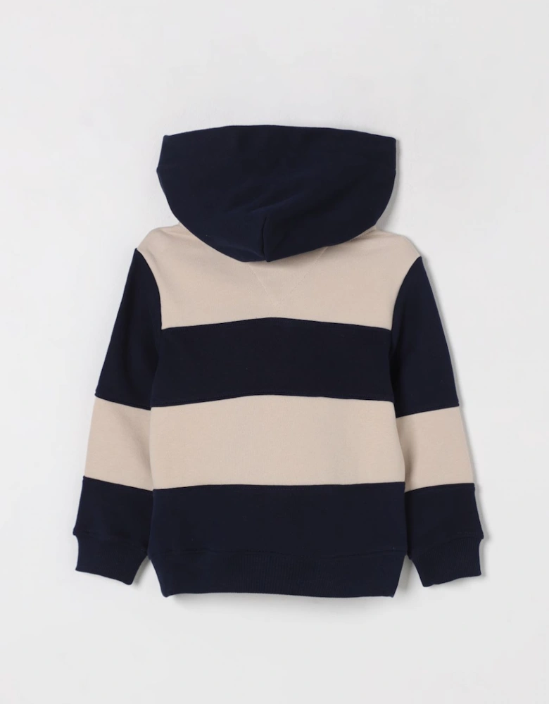 Striped Hoodie Kangaroo Pocket