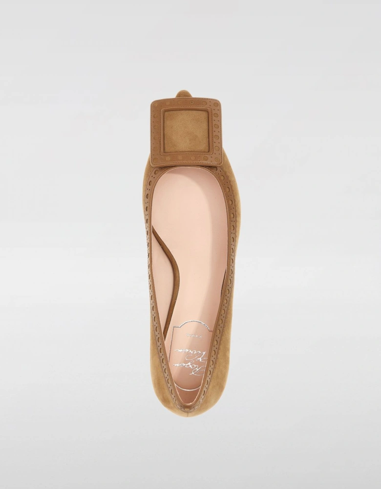 Belle Vivier Suede Pumps Kitten Heel