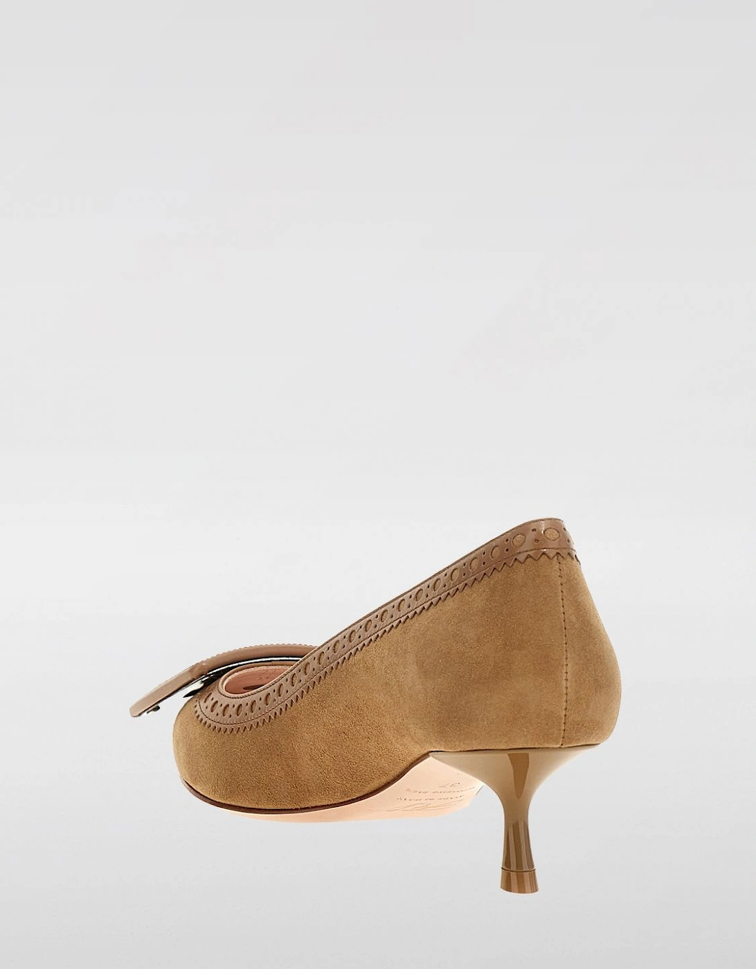 Belle Vivier Suede Pumps Kitten Heel