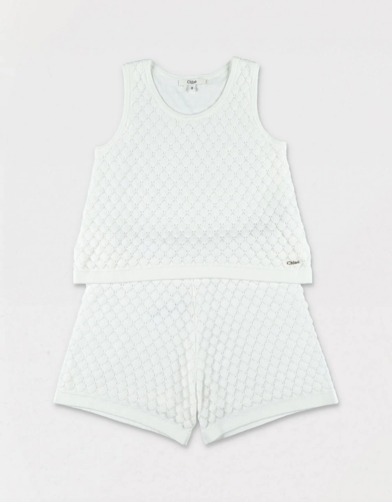 Knit Tank Top Textured Diamond Pattern