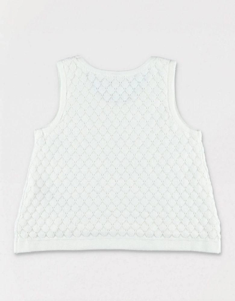 Knit Tank Top Textured Diamond Pattern