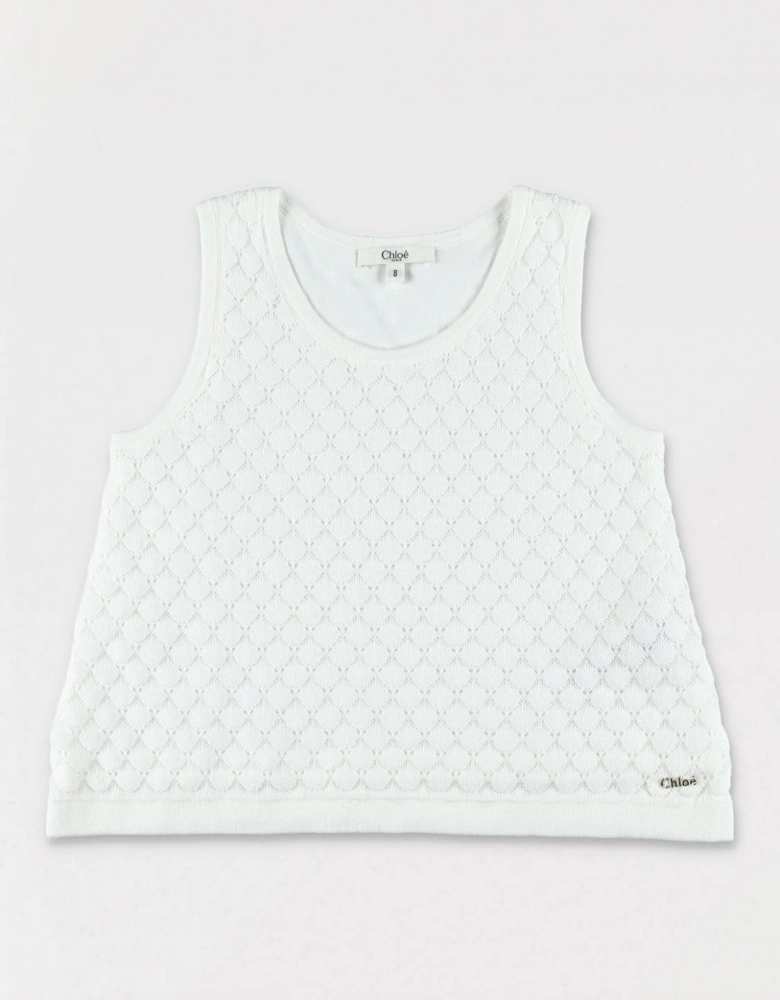 Knit Tank Top Textured Diamond Pattern