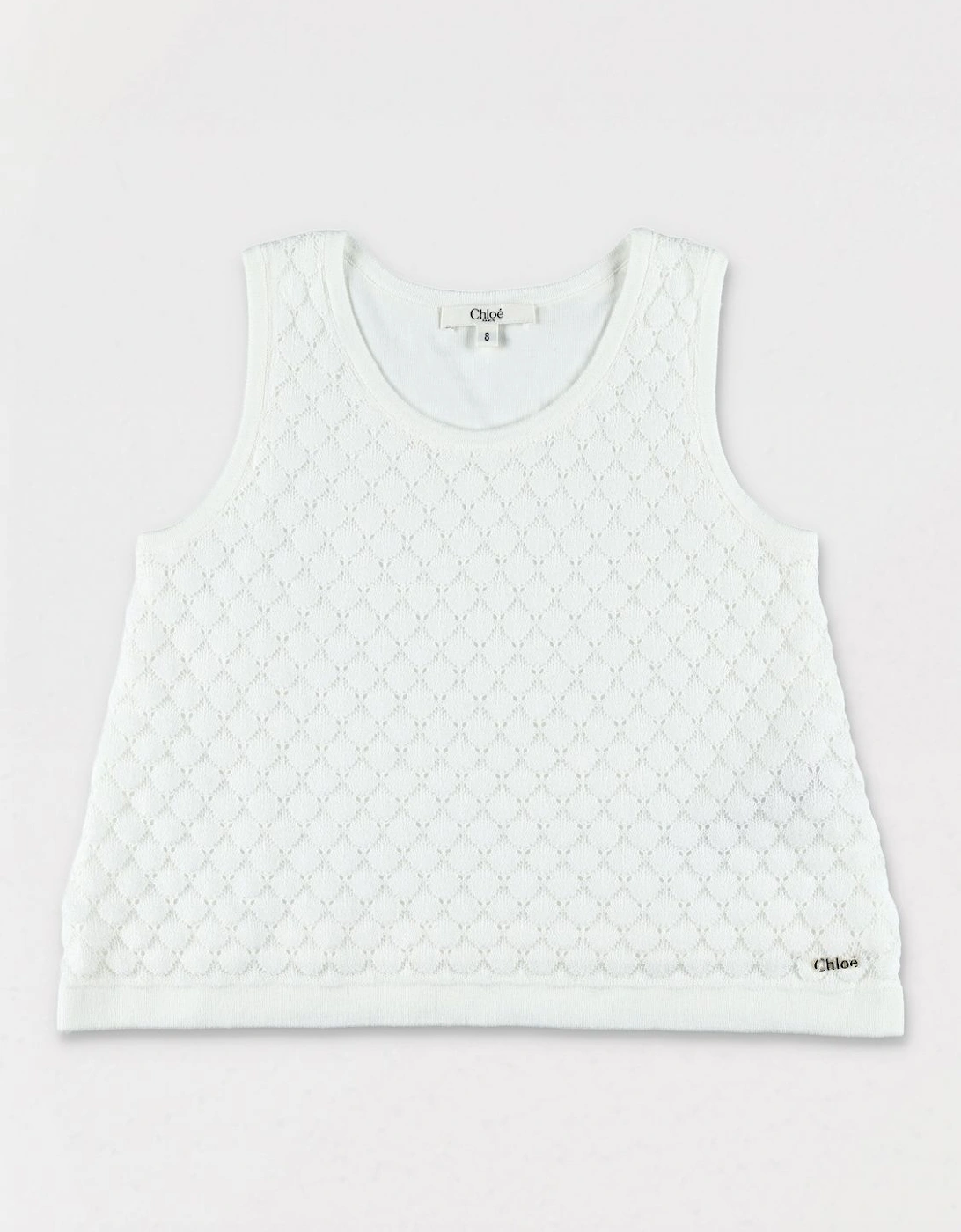 Knit Tank Top Textured Diamond Pattern