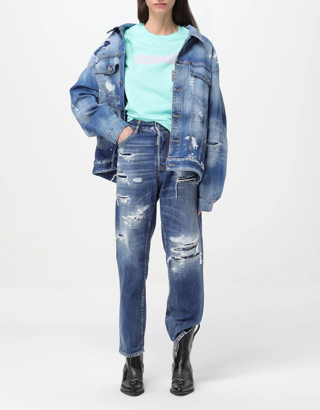Distressed Denim Jeans Ripped