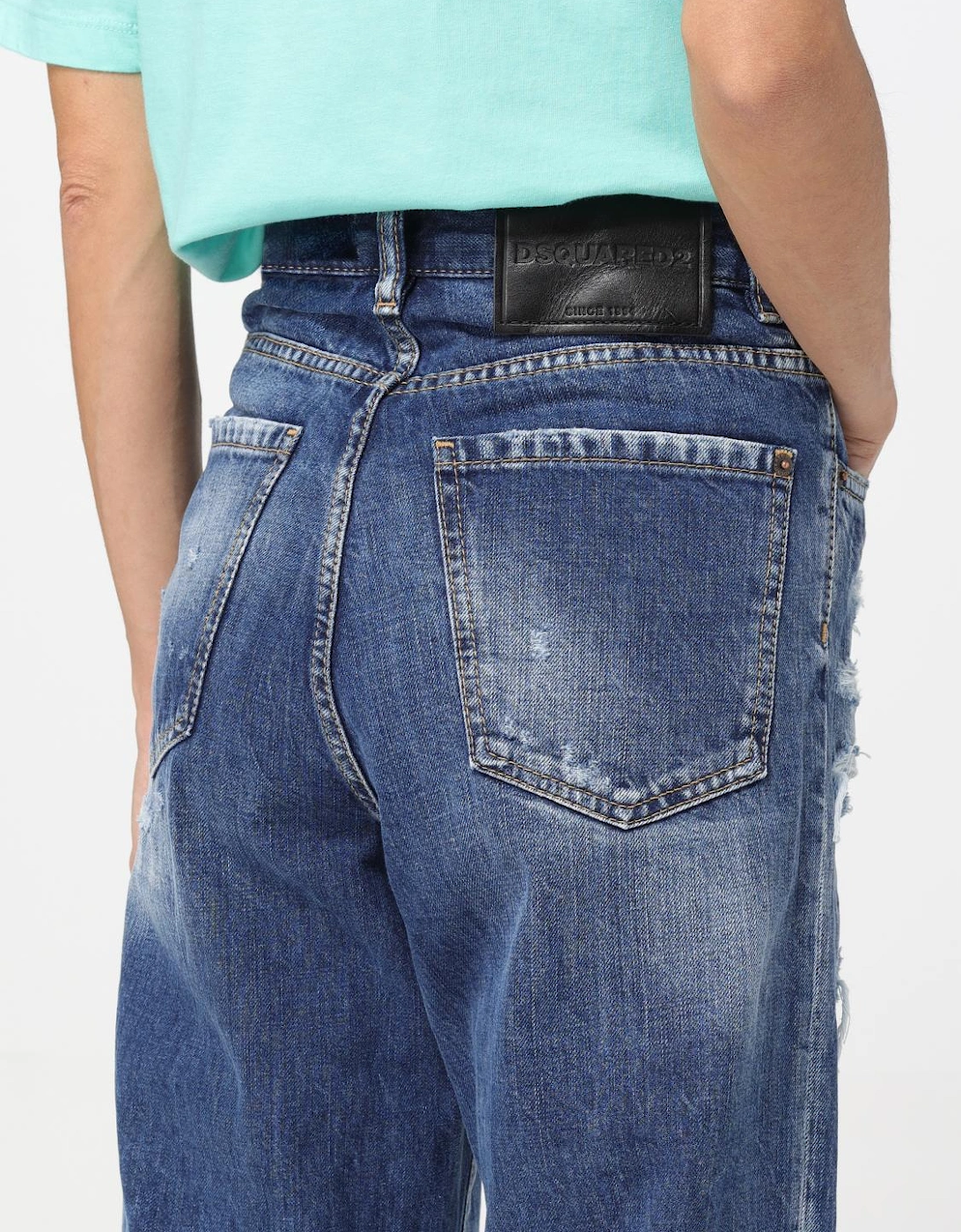 Distressed Denim Jeans Ripped