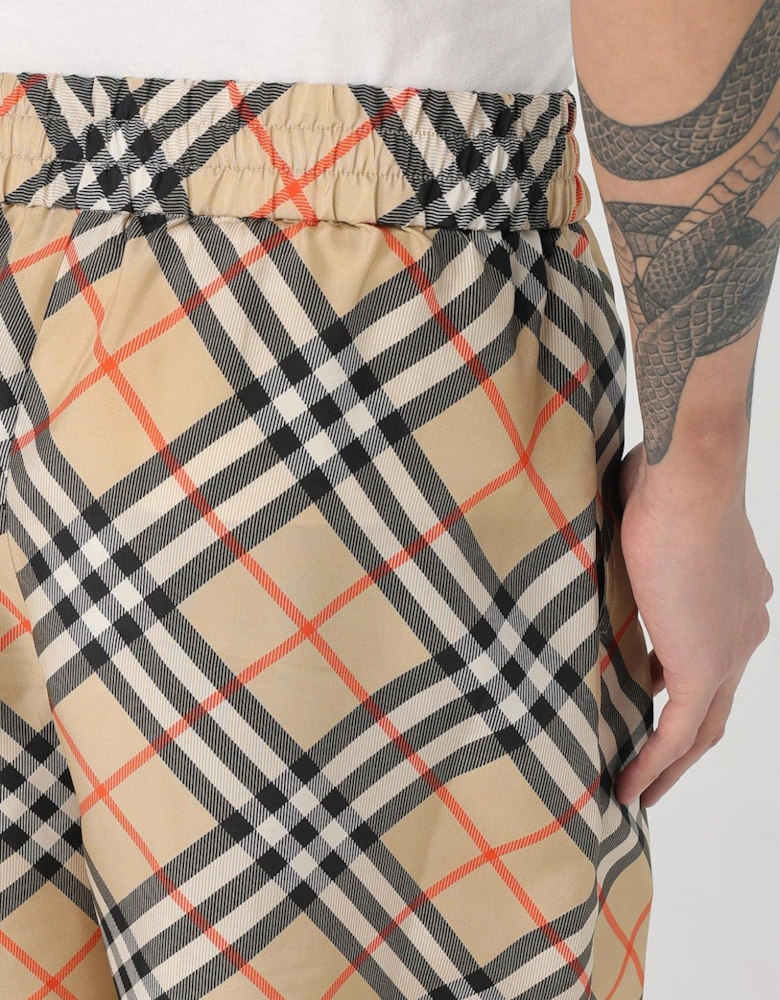 Check Pattern Silk Shorts