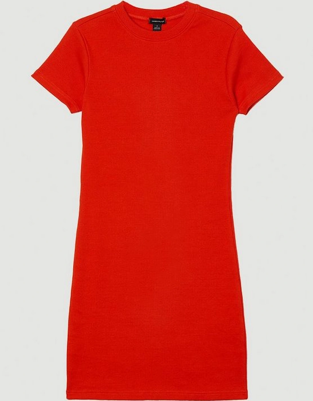 Compact Jersey Ribbed T-Shirt Mini Dress