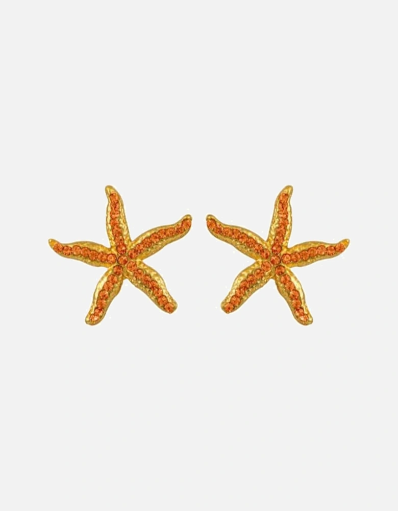 Marina's Golden Starfish Crystal Earrings Daphne x Oceanus