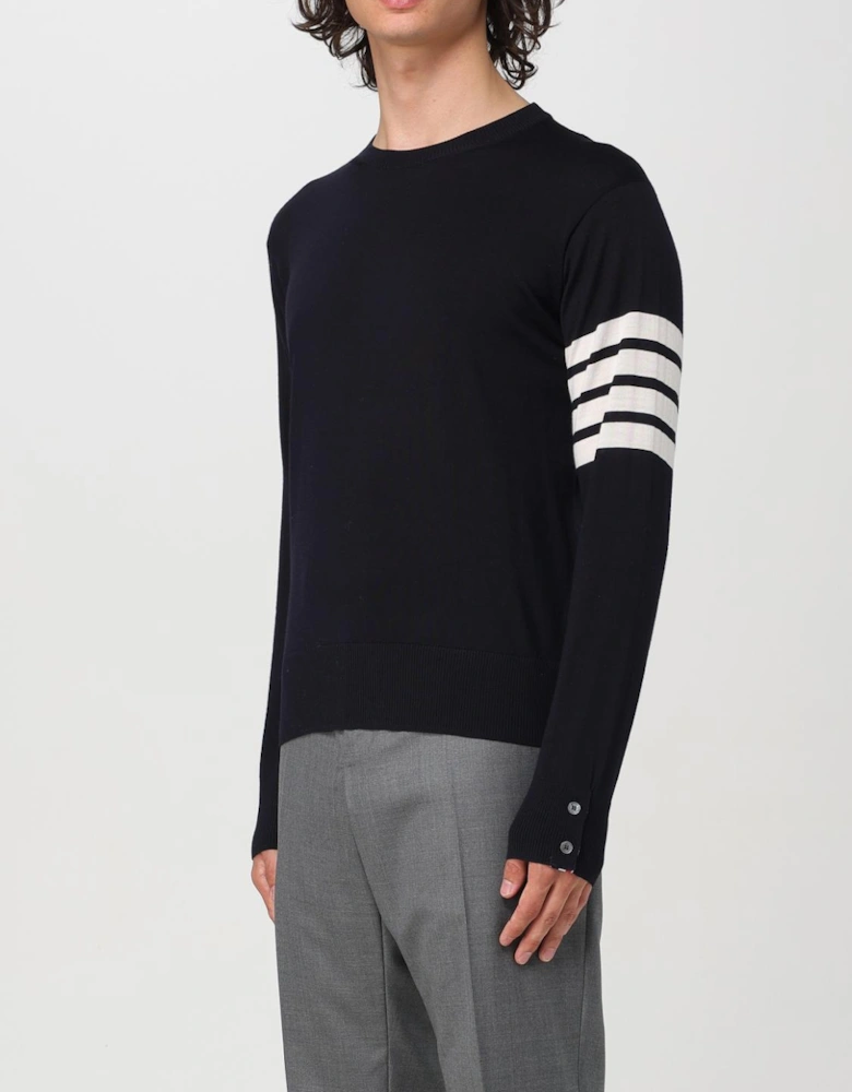 Four Bar Crewneck Merino Wool Sweater
