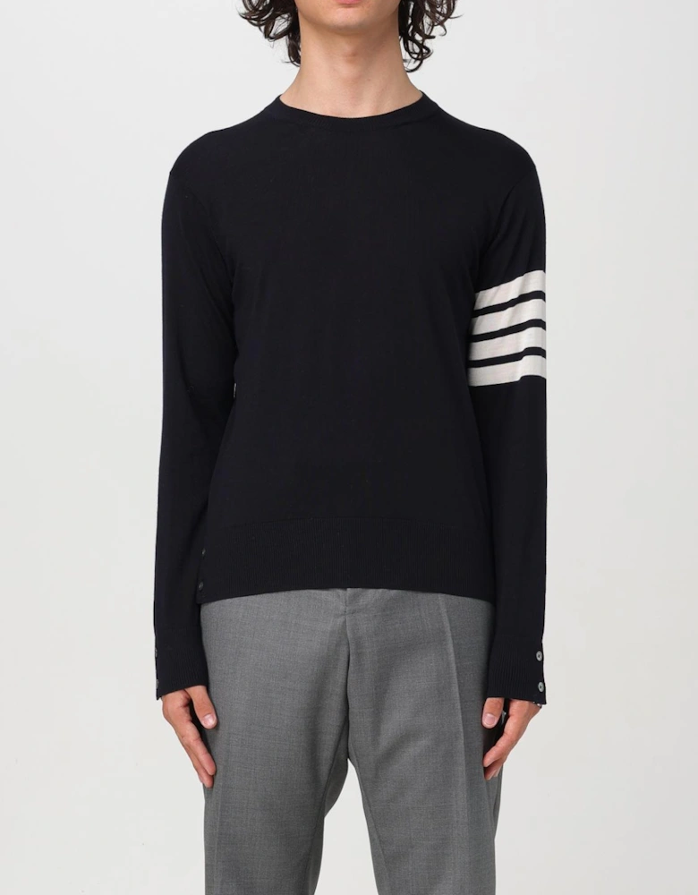 Four Bar Crewneck Merino Wool Sweater
