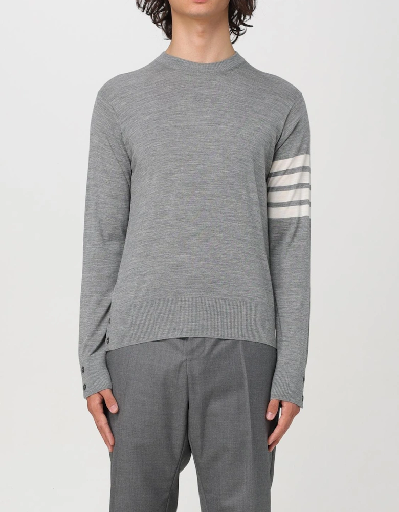 Four Bar Crewneck Merino Wool Sweater