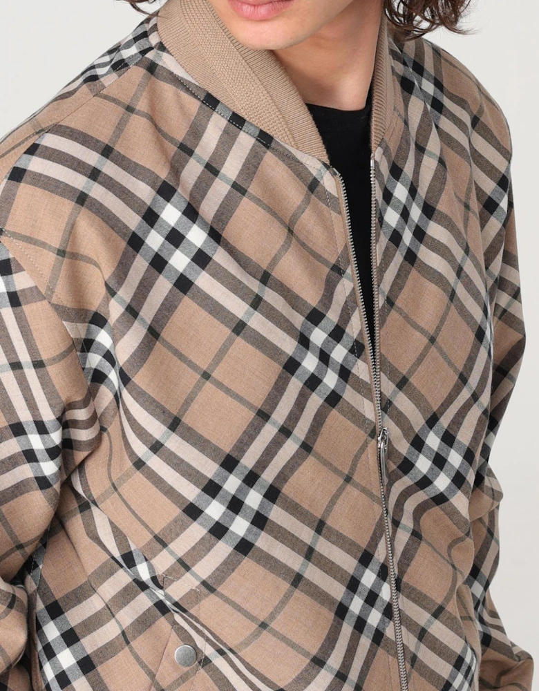 Check Plaid Bomber Jacket
