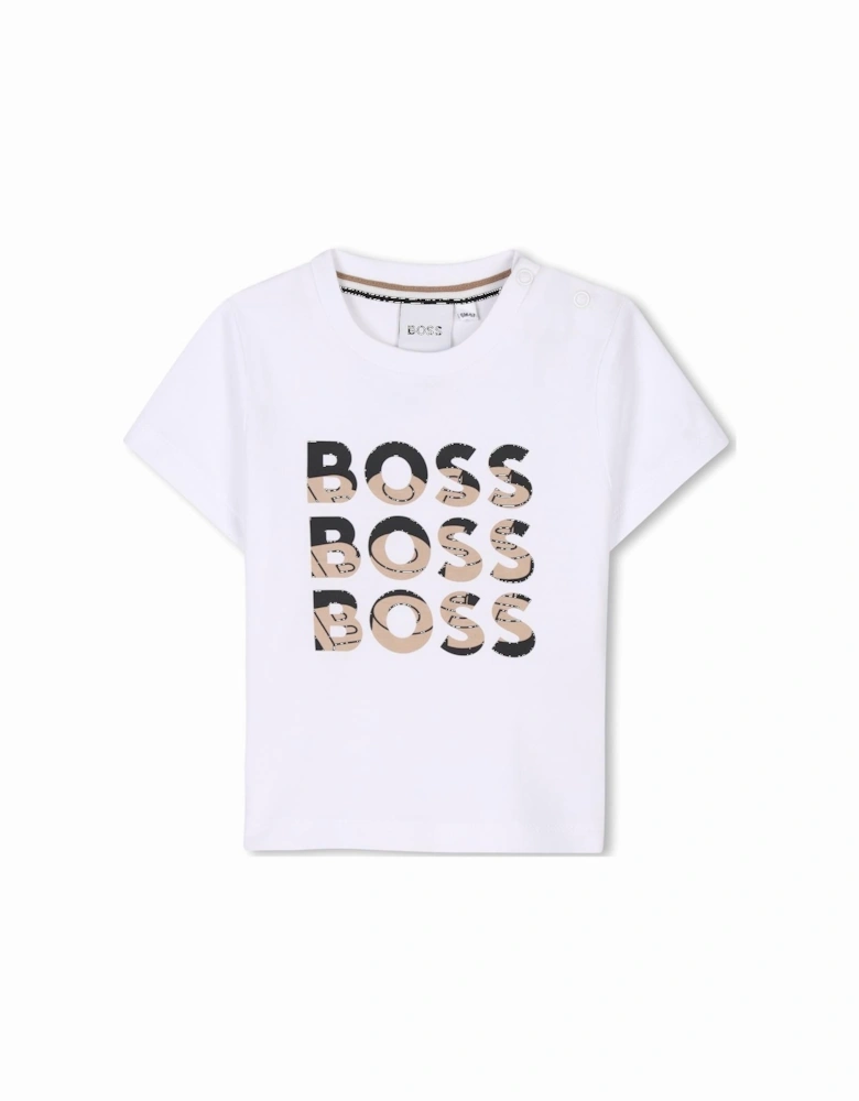 BOSS BOY BABY/TODDLER WHITE T SHIRT J52113