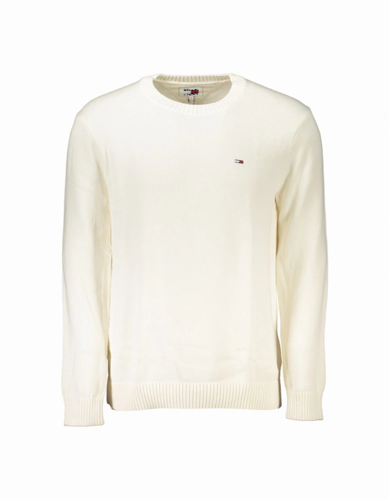 Organic Cotton Crew Neck Sweater with Embroidered Logo