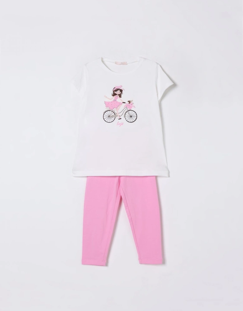Girl Bicycle Print Outfit