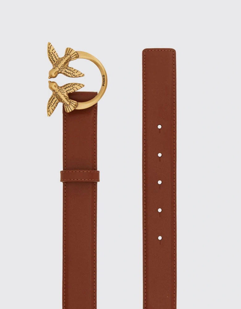 Love Birds Leather Belt Buckle