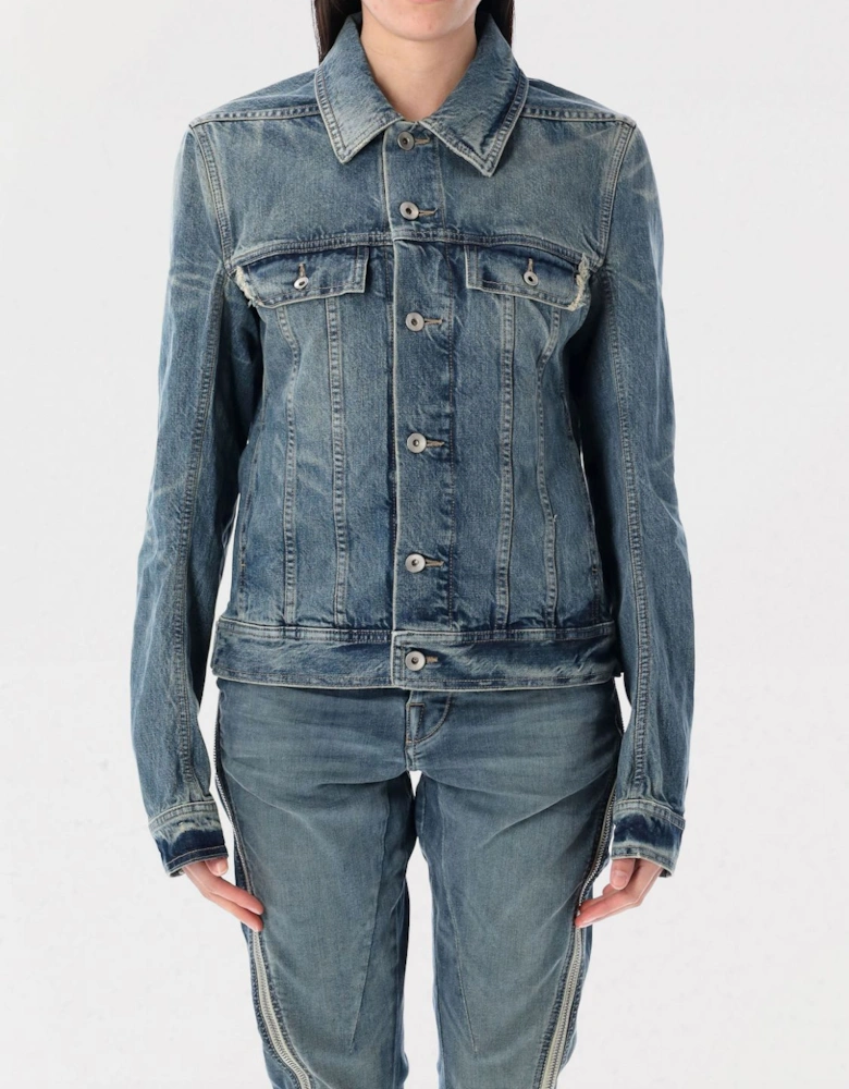 Denim Jacket Distressed Detail