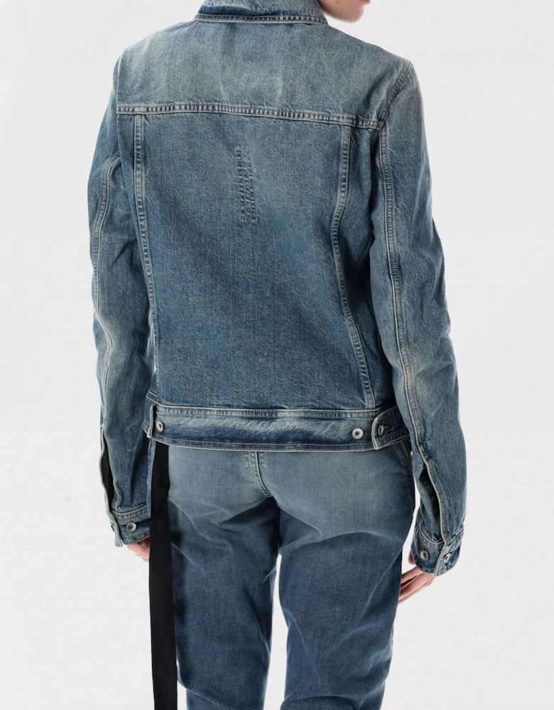 Denim Jacket Distressed Detail