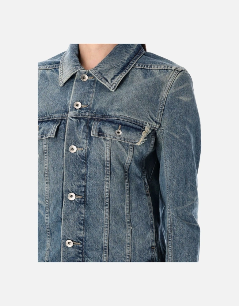 Denim Jacket Distressed Detail
