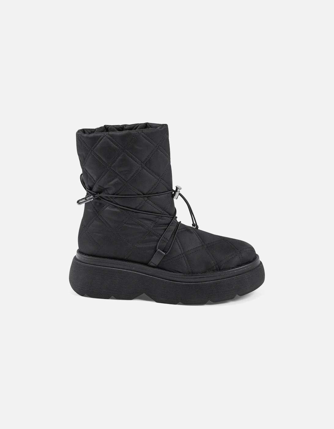 Matelasse Paneled Nylon Snow Boots Women - Black, 4 of 3