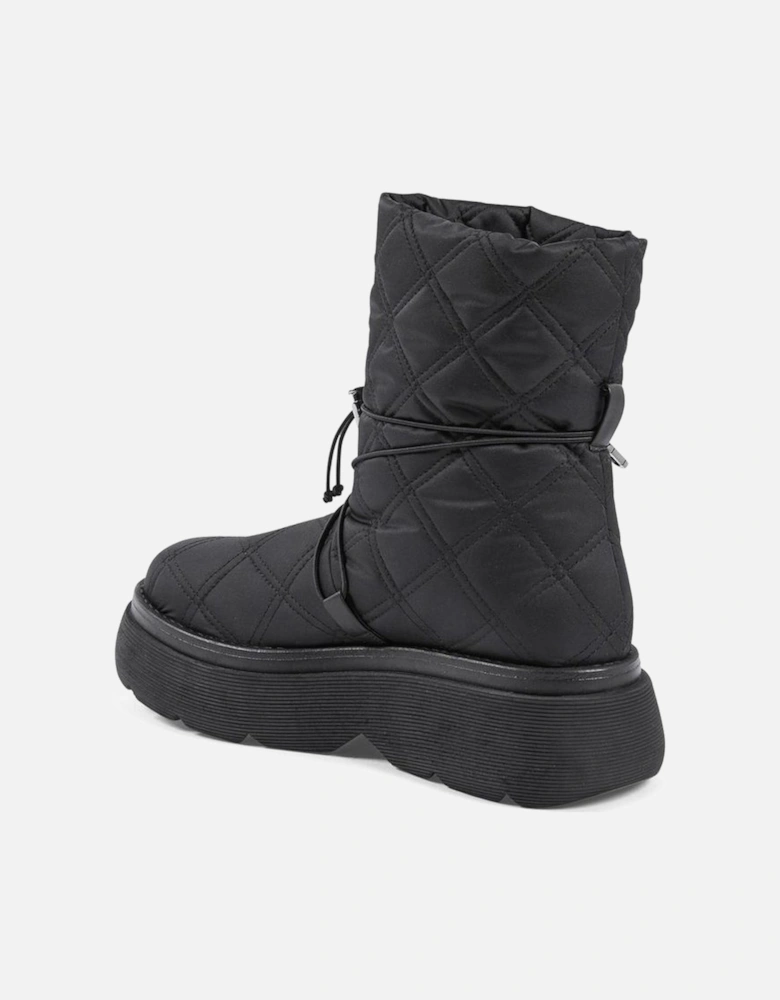 Matelasse Paneled Nylon Snow Boots Women - Black