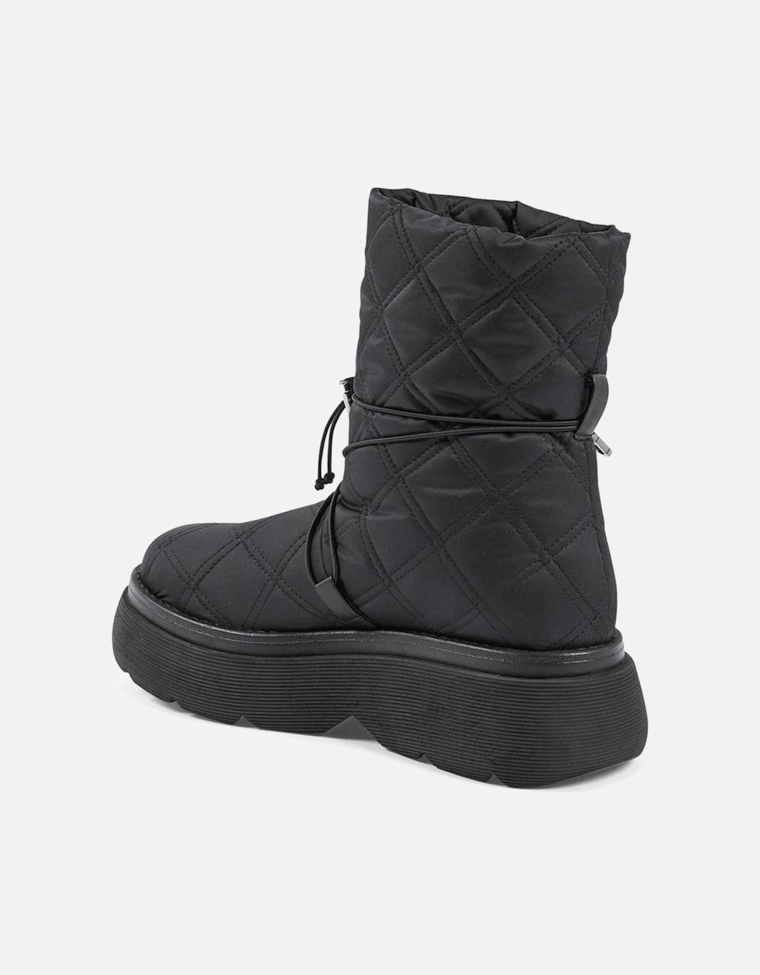Matelasse Paneled Nylon Snow Boots Women - Black