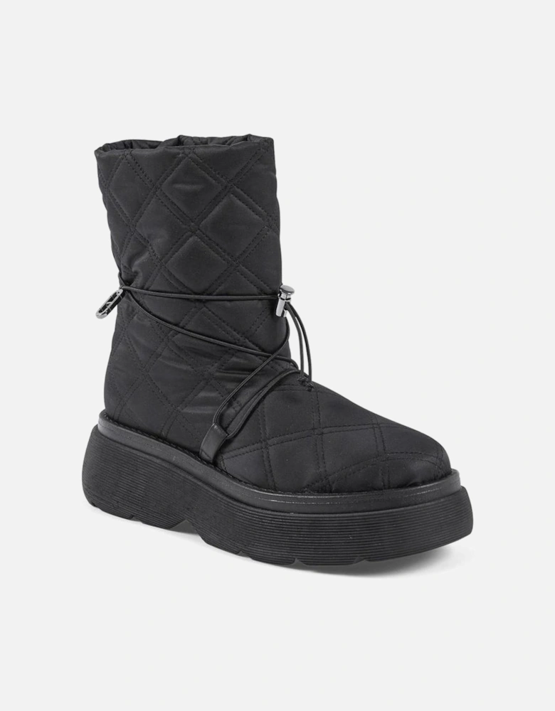 Matelasse Paneled Nylon Snow Boots Women - Black
