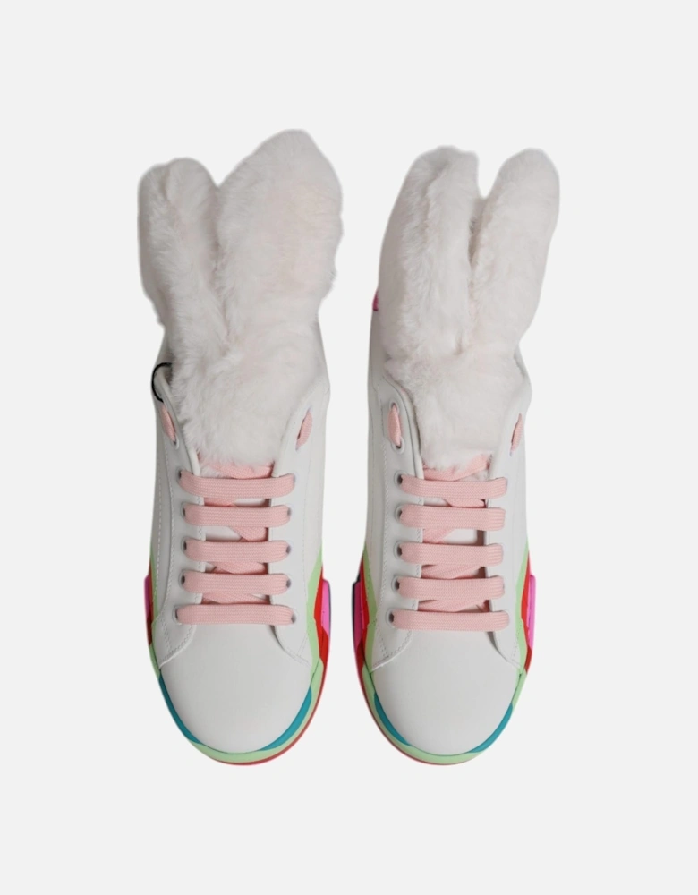 Low Top Leather Sneakers with Logo Detailing Women - Multicolor