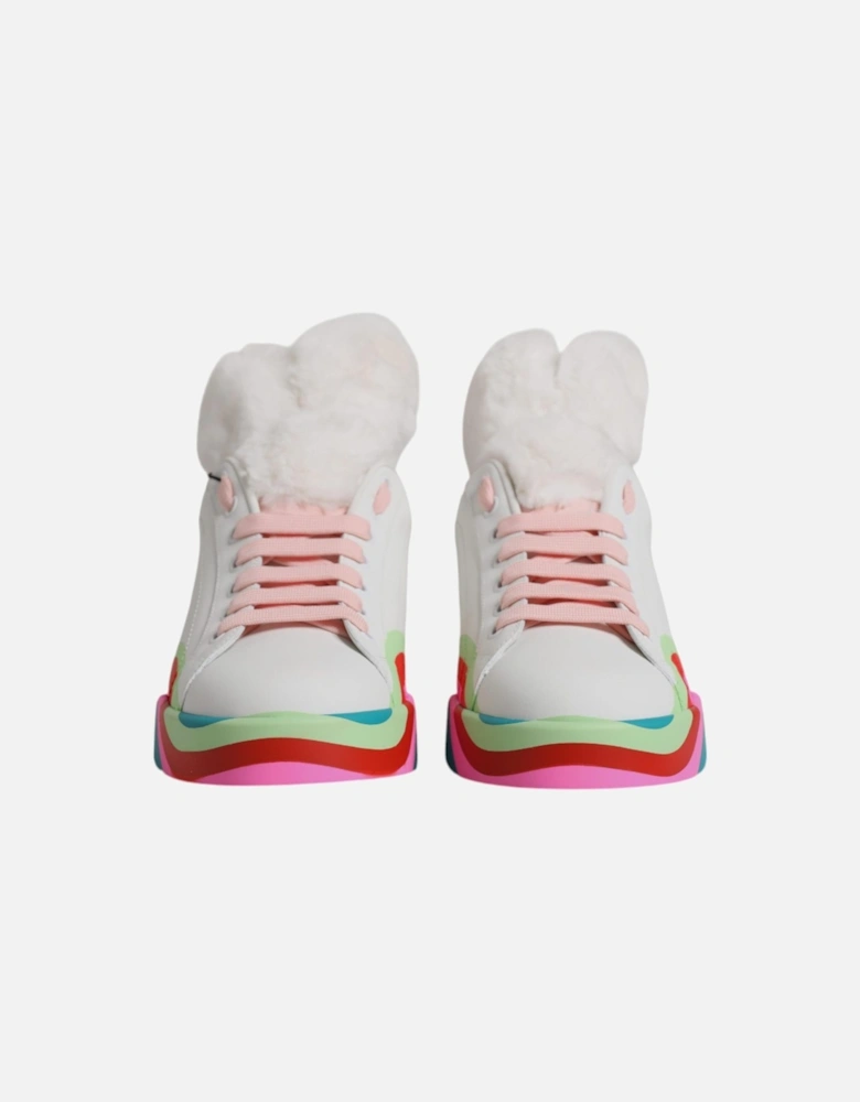 Low Top Leather Sneakers with Logo Detailing Women - Multicolor