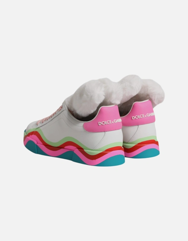 Low Top Leather Sneakers with Logo Detailing Women - Multicolor