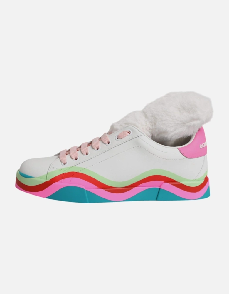Low Top Leather Sneakers with Logo Detailing Women - Multicolor
