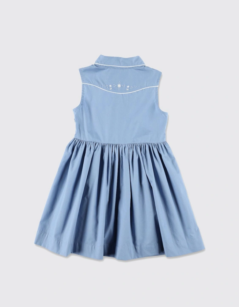 Girls Sleeveless Embroidered Dress