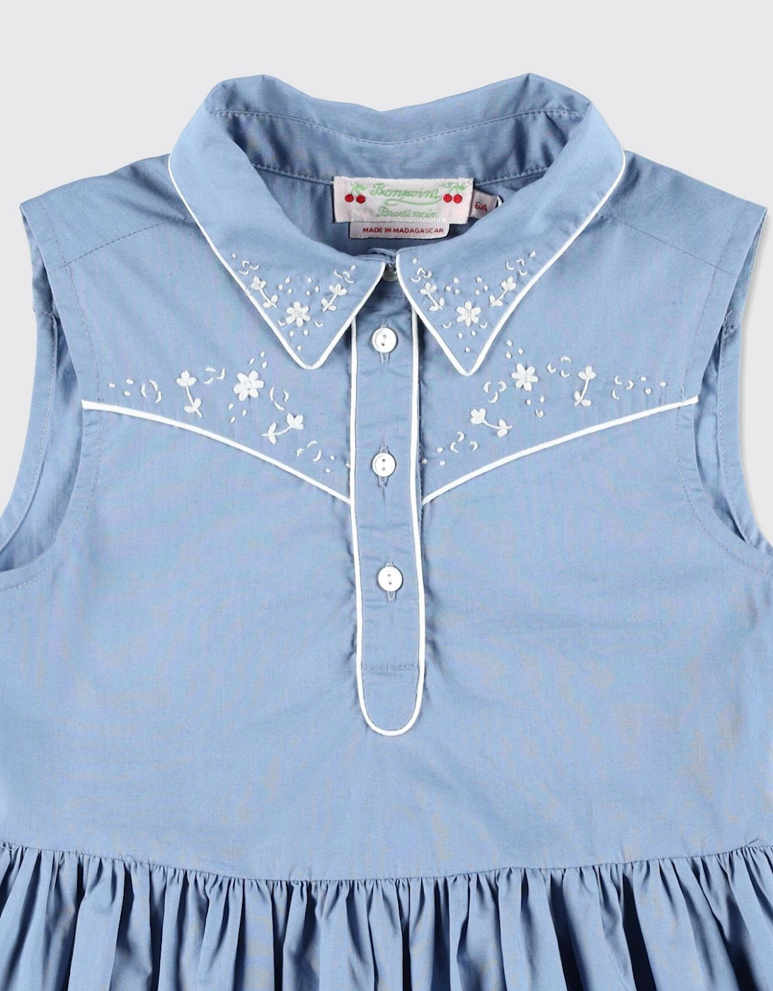 Girls Sleeveless Embroidered Dress