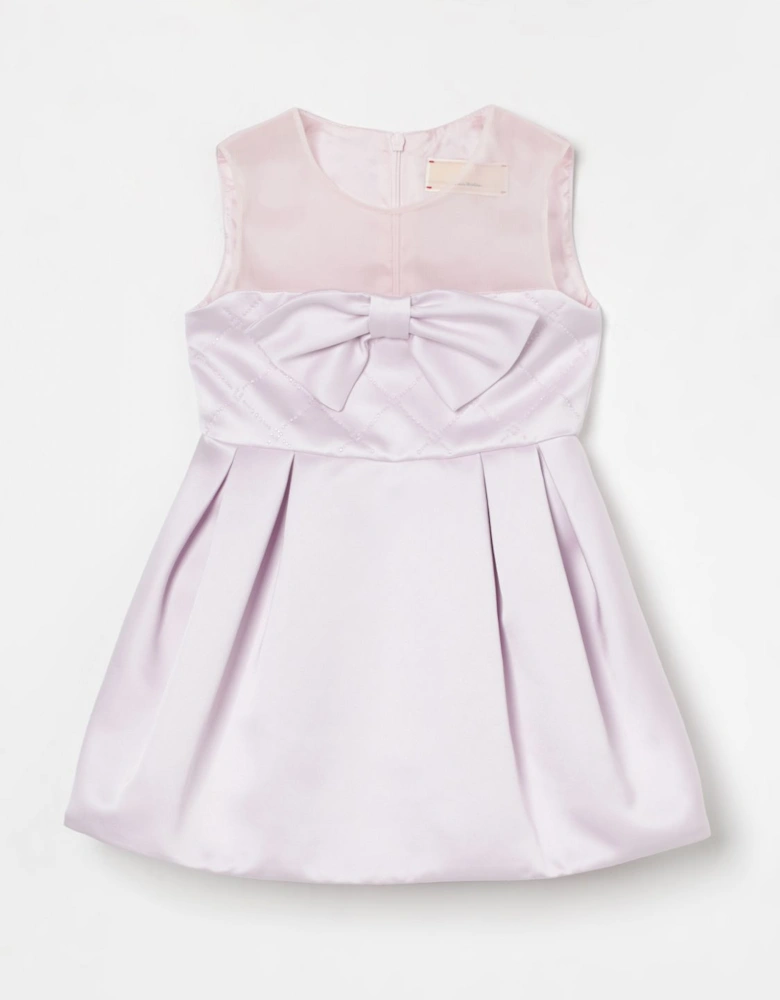 Girls Satin Bow Dress